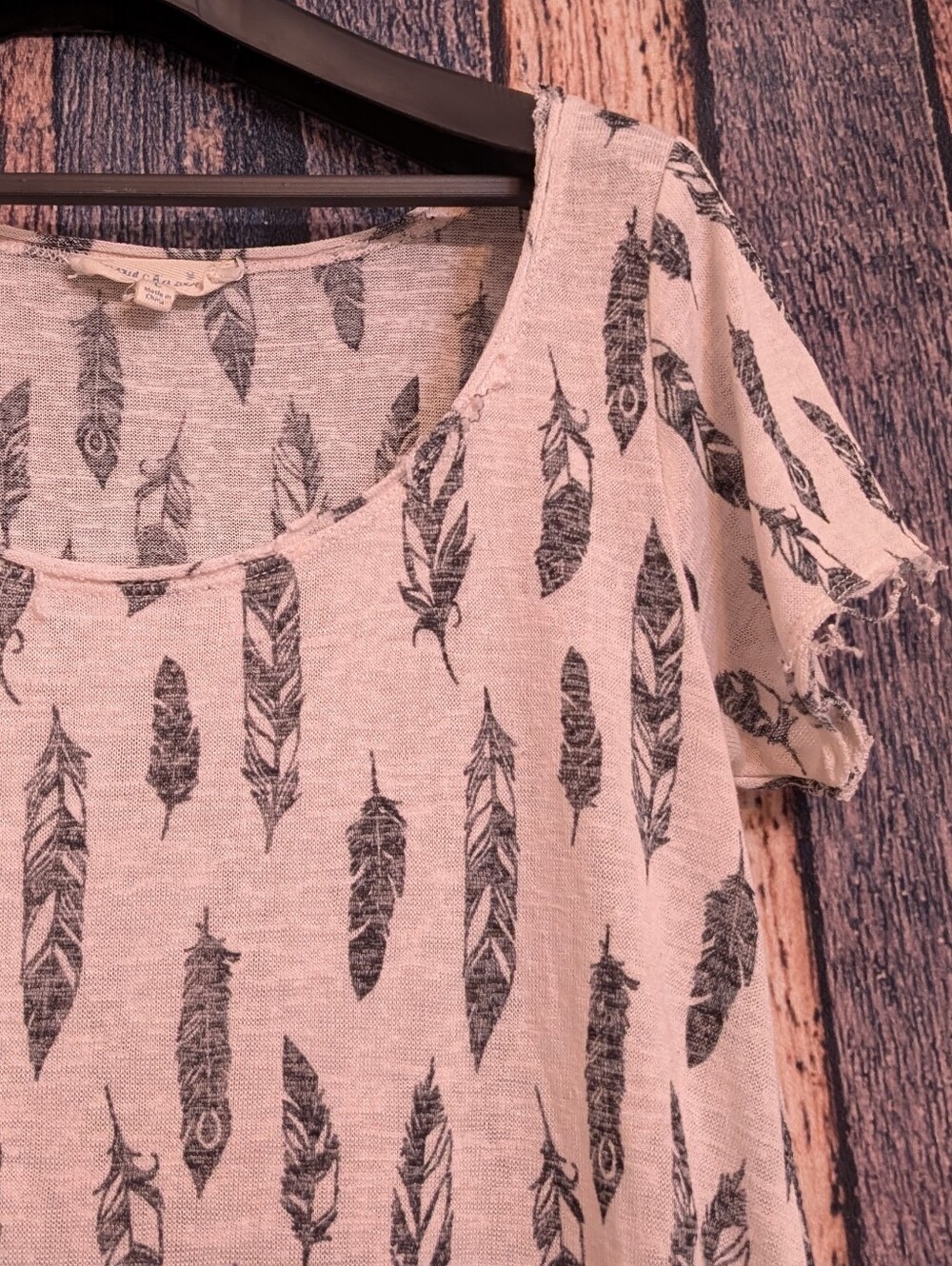 Pink Shirt With Feathers